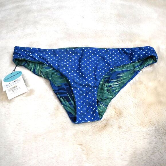 Carve Designs Sanitas Tropical Print Reversable Polka Dot Bikini Bottoms Size XL - Picture 7 of 11